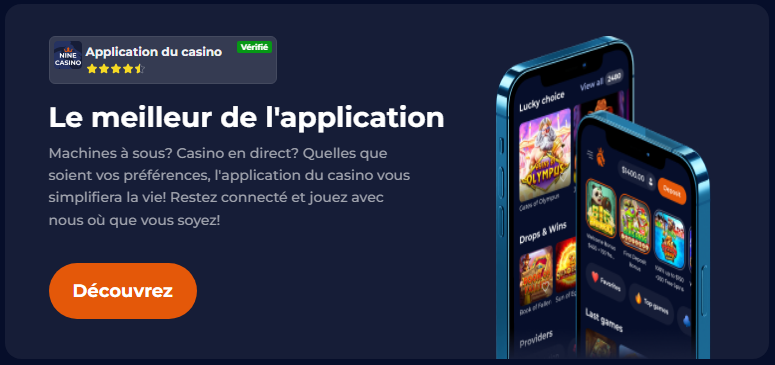 mobile et application de Nine casino