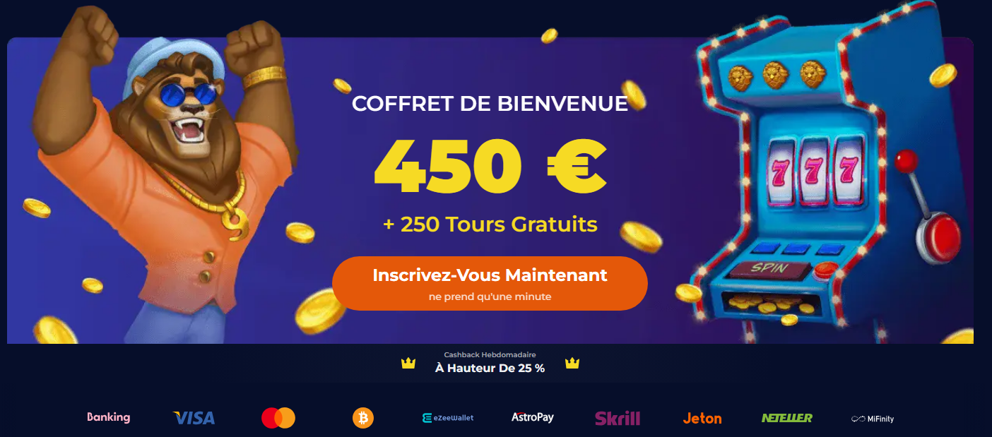 Coffret de bienvenue 450€ de Nine Casino